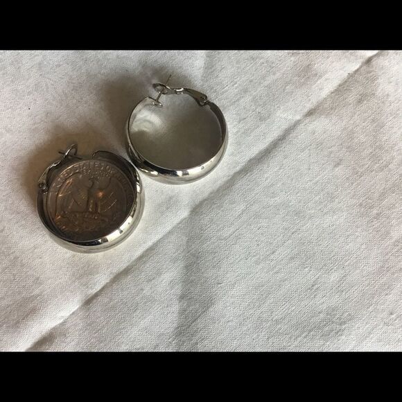 $8 ea or 3/$15. Silvertone  Shiny Hoop Earrings. - Picture 5 of 5